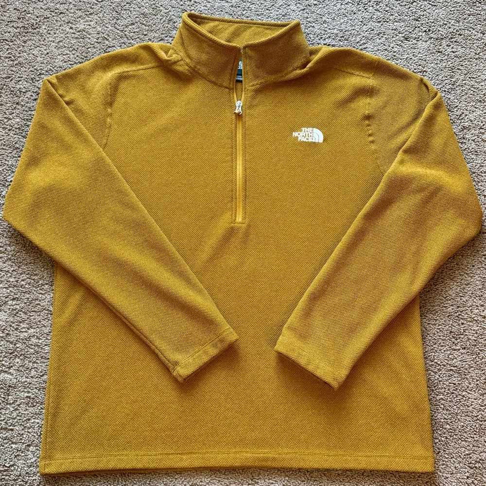The North Face Mustard Yellow Zip Up Sweater - Picture 1 of 6
